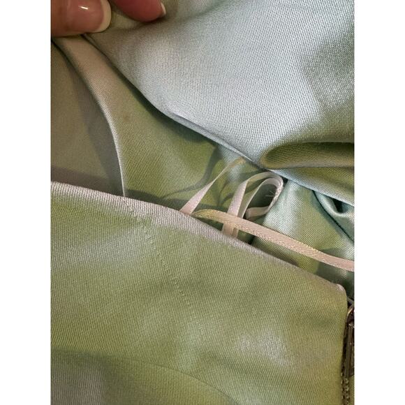 NWT AMUR April top one shoulder drape & matching pants green size Small - Picture 12 of 12